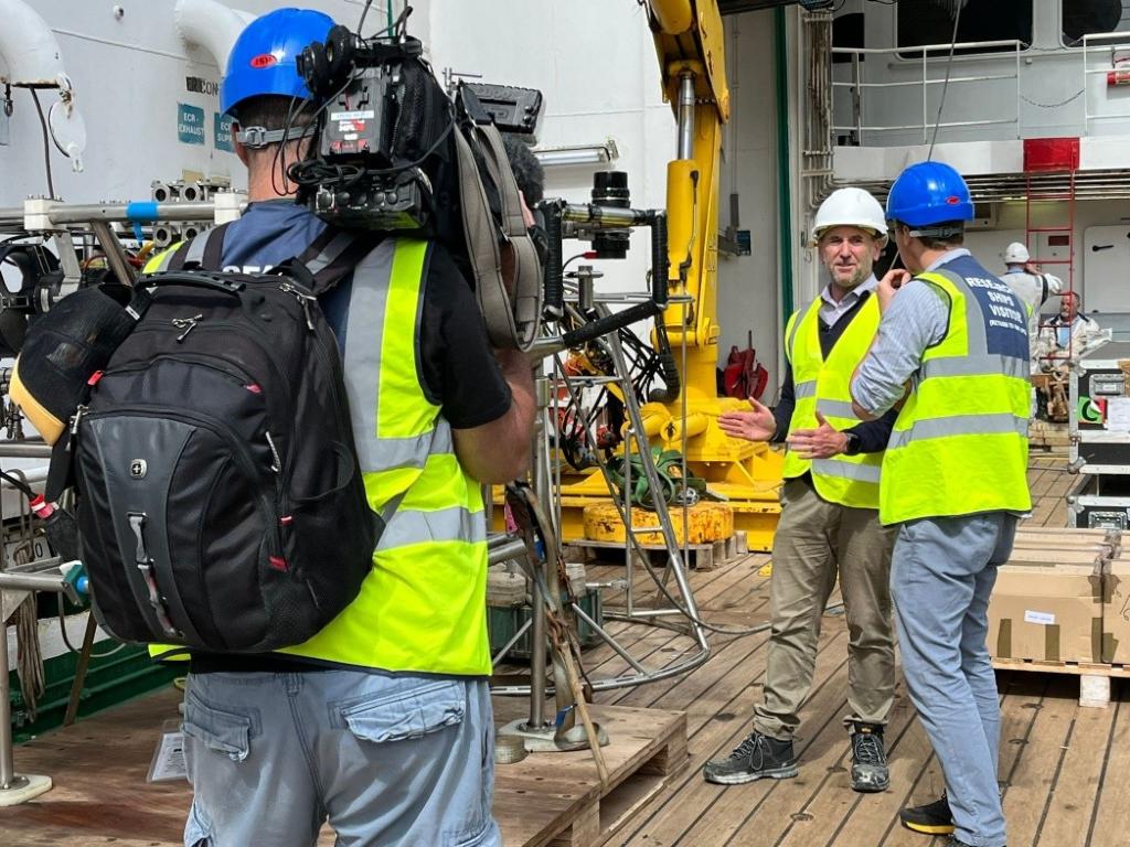 BBC South carrying out interviews during mobilisation.