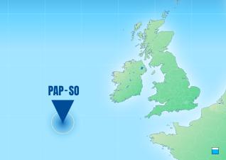 The PAP site is about 800 km west of Lands End in the Northeast Atlantic Ocean.