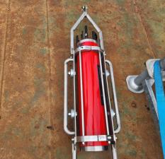 One of the hydrophones, with recorder, that is being deployed on a mooring in the Whittard Canyons Marine Protected Area (MPA).