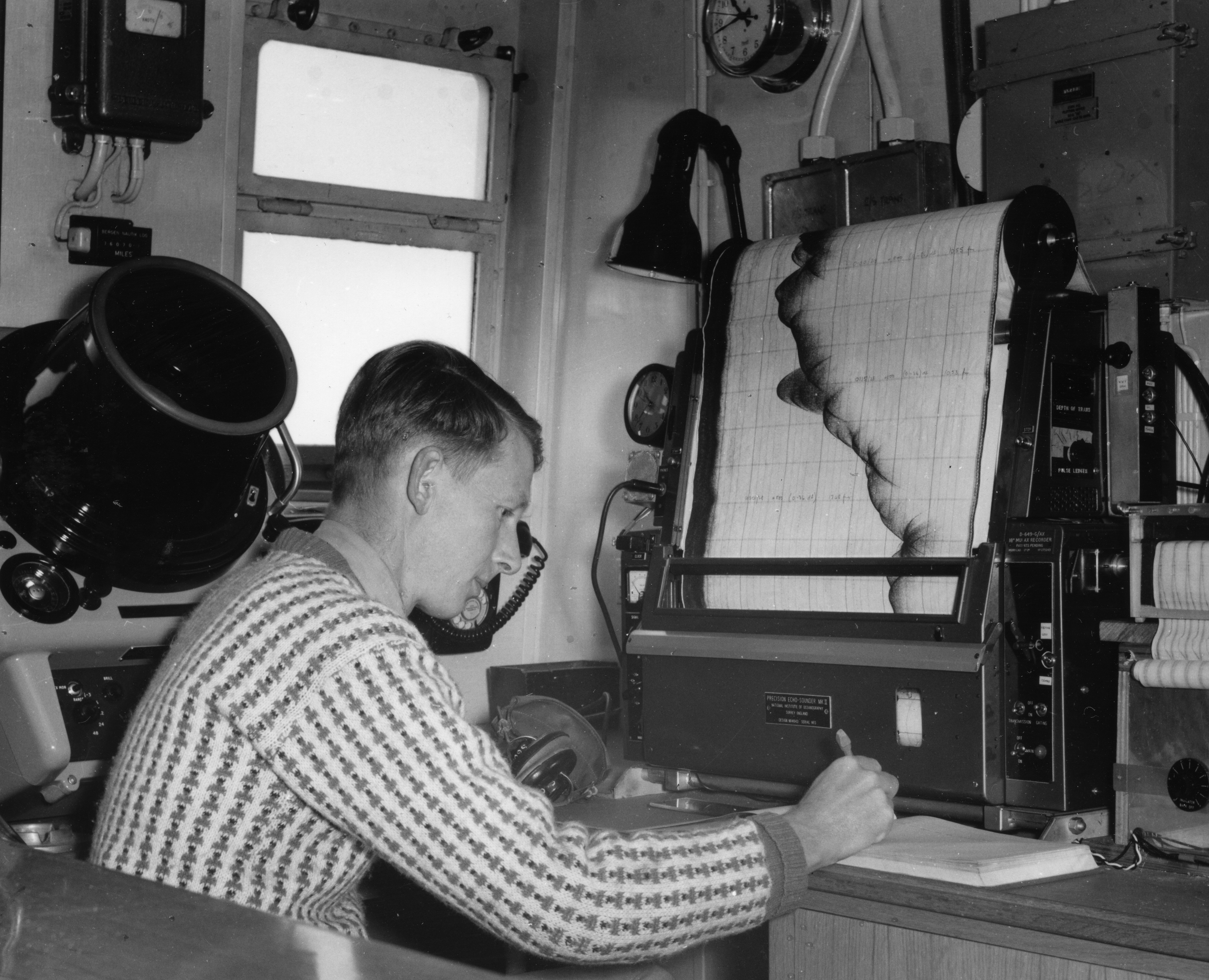 Measuring the ocean depth in 1966