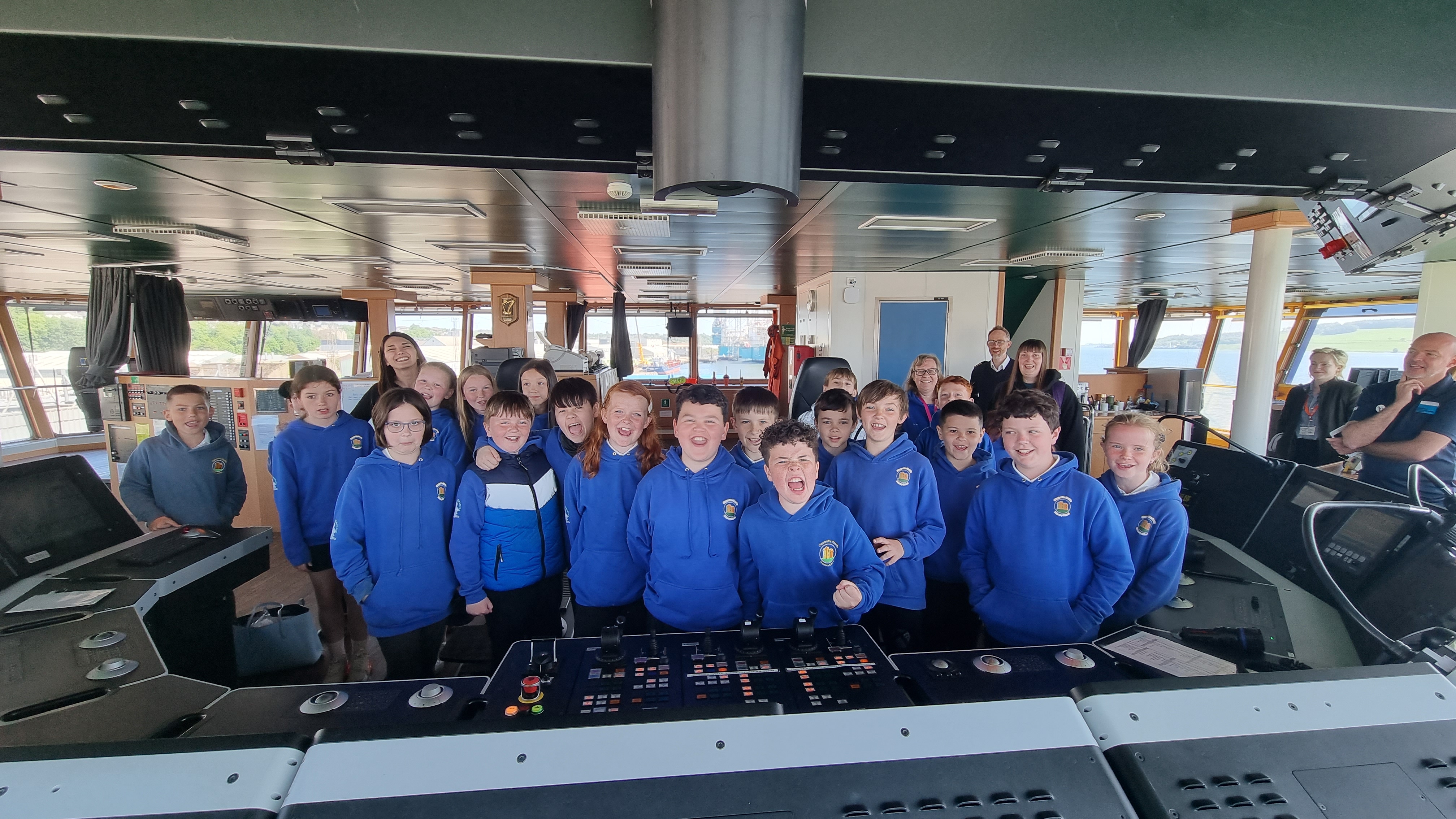 Claypotts Castle Primary School on the bridge