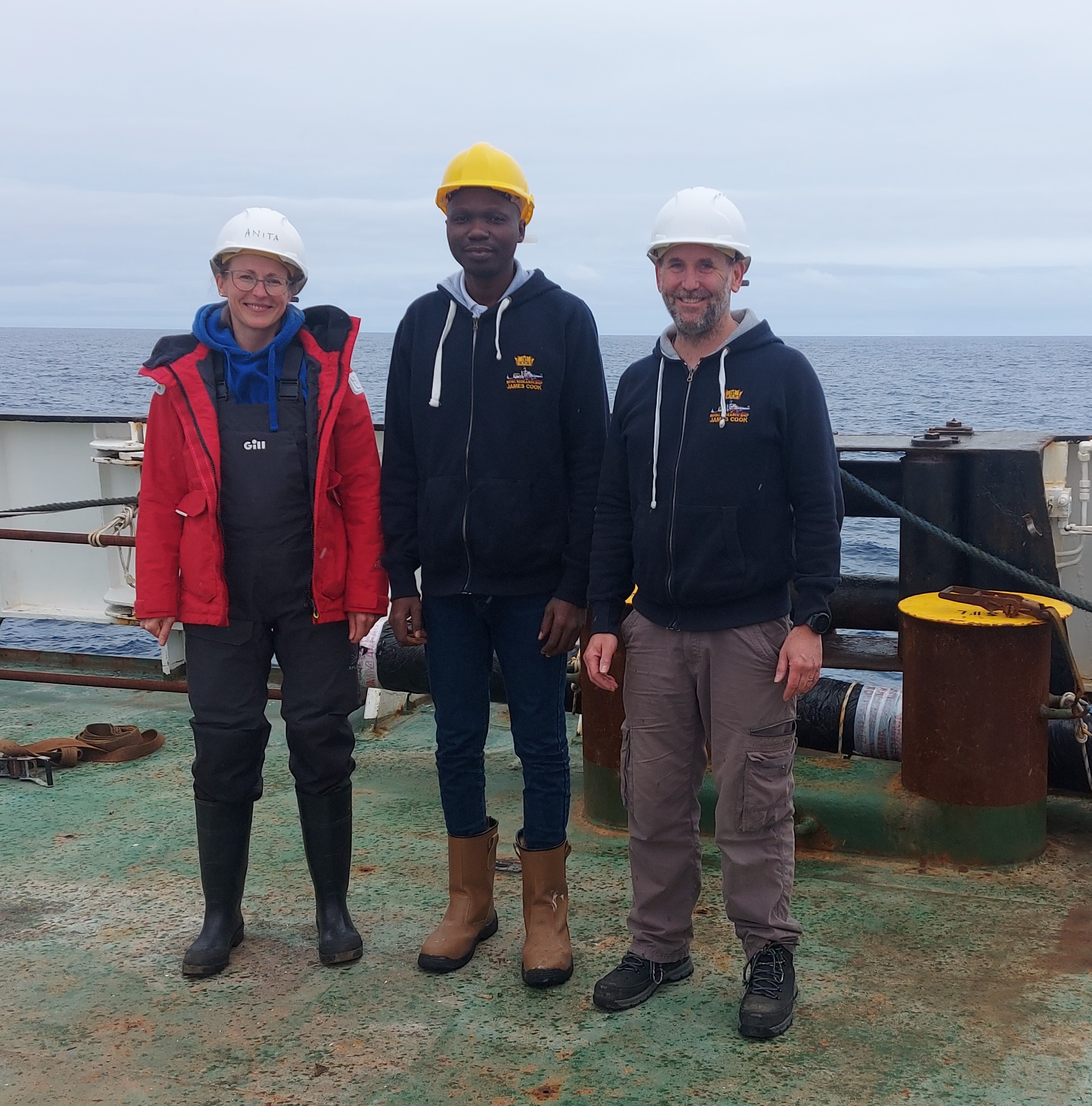 Scientists at sea on a research ship