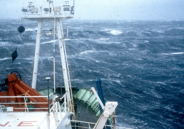 Taken at sea from the RRS Discovery before the storm was at its worst. 